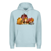 Blue Mist Red Barn Farm Animals Premium Hoodie - Jasminsmagicworld