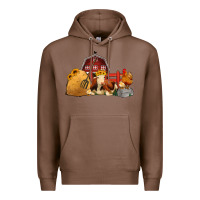 Chestnut Red Barn Farm Animals Premium Hoodie - Jasminsmagicworld