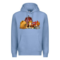 Colony Blue Red Barn Farm Animals Premium Hoodie - Jasminsmagicworld