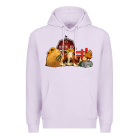 Lilac Red Barn Farm Animals Premium Hoodie - Jasminsmagicworld