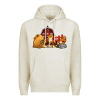Oatmeal Heather Red Barn Farm Animals Premium Hoodie - Jasminsmagicworld