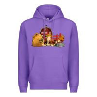 Purple Red Barn Farm Animals Premium Hoodie - Jasminsmagicworld