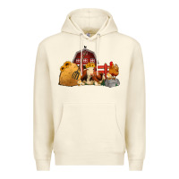 Sandshell Red Barn Farm Animals Premium Hoodie - Jasminsmagicworld