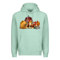 Seafoam Red Barn Farm Animals Premium Hoodie - Jasminsmagicworld