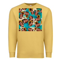 Antique Gold football turquoise cowhide sunflower seamless pattern Premium Sweatshirt - JahusDesignShop