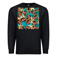 Black football turquoise cowhide sunflower seamless pattern Premium Sweatshirt - JahusDesignShop