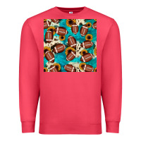Cardinal football turquoise cowhide sunflower seamless pattern Premium Sweatshirt - JahusDesignShop