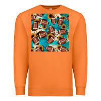 Carrot football turquoise cowhide sunflower seamless pattern Premium Sweatshirt - JahusDesignShop