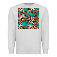 Dove Grey football turquoise cowhide sunflower seamless pattern Premium Sweatshirt - JahusDesignShop