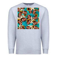 Heather Grey football turquoise cowhide sunflower seamless pattern Premium Sweatshirt - JahusDesignShop
