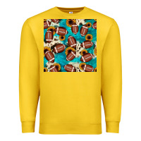 Lemon football turquoise cowhide sunflower seamless pattern Premium Sweatshirt - JahusDesignShop