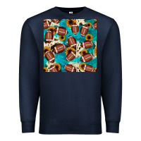 Navy football turquoise cowhide sunflower seamless pattern Premium Sweatshirt - JahusDesignShop