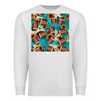 Oatmeal Heather football turquoise cowhide sunflower seamless pattern Premium Sweatshirt - JahusDesignShop
