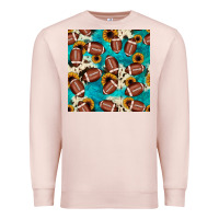 Pale Pink football turquoise cowhide sunflower seamless pattern Premium Sweatshirt - JahusDesignShop