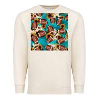 Sandshell football turquoise cowhide sunflower seamless pattern Premium Sweatshirt - JahusDesignShop