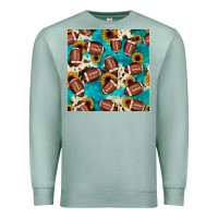 Seafoam football turquoise cowhide sunflower seamless pattern Premium Sweatshirt - JahusDesignShop
