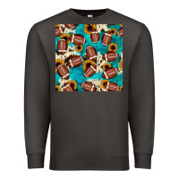 Football Turquoise Cowhide Sunflower Seamless Pattern Premium Sweatshirt | Teevron