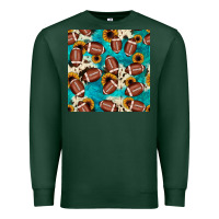 Sports Green football turquoise cowhide sunflower seamless pattern Premium Sweatshirt - JahusDesignShop