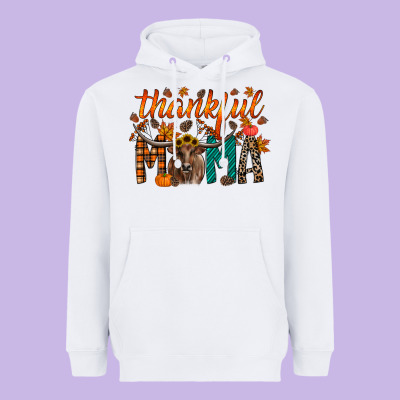 Thankful Mama Longhorn Heavyweight Hoodie Designed By Racoondesign