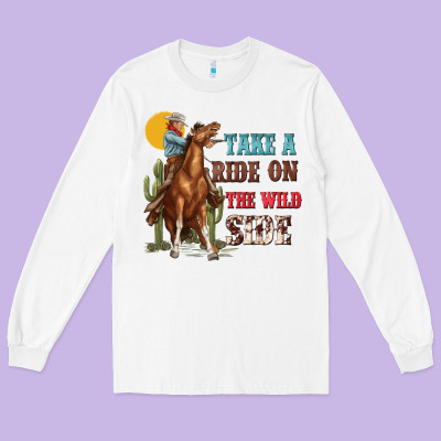 Long Sleeve Tee take a ride on the wild side with rodeo