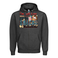 Charcoal Heather i'm just here for the snacks #baseball brother Zipper Hoodie - Zillion Design Studio