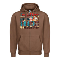 Chestnut i'm just here for the snacks #baseball brother Zipper Hoodie - Zillion Design Studio