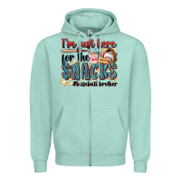 Seafoam i'm just here for the snacks #baseball brother Zipper Hoodie - Zillion Design Studio