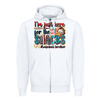 White i'm just here for the snacks #baseball brother Zipper Hoodie - Zillion Design Studio