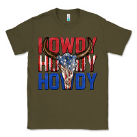 Army Green howdy howdy howdy 4th of july bull skull billie wi Classic Tee - texasbilliewilder