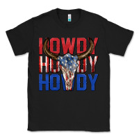 Black howdy howdy howdy 4th of july bull skull billie wi Classic Tee - texasbilliewilder