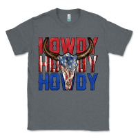 Charcoal Heather howdy howdy howdy 4th of july bull skull billie wi Classic Tee - texasbilliewilder