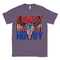 Lavender howdy howdy howdy 4th of july bull skull billie wi Classic Tee - texasbilliewilder