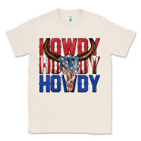 Natural howdy howdy howdy 4th of july bull skull billie wi Classic Tee - texasbilliewilder