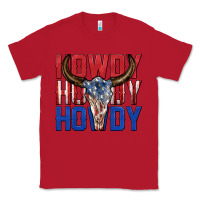 Red howdy howdy howdy 4th of july bull skull billie wi Classic Tee - texasbilliewilder