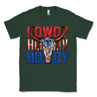Sports Green howdy howdy howdy 4th of july bull skull billie wi Classic Tee - texasbilliewilder