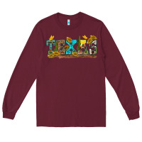 Burgundy texas Long Sleeve Tee - texasbilliewilder