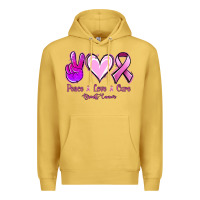 Antique Gold Peace Love Cure Breast Cancer Premium Hoodie - Jasminsmagicworld