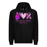 Black Peace Love Cure Breast Cancer Premium Hoodie - Jasminsmagicworld