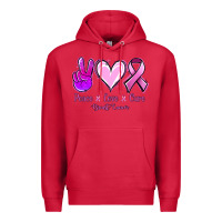Cardinal Peace Love Cure Breast Cancer Premium Hoodie - Jasminsmagicworld