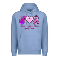 Colony Blue Peace Love Cure Breast Cancer Premium Hoodie - Jasminsmagicworld