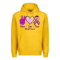 Lemon Peace Love Cure Breast Cancer Premium Hoodie - Jasminsmagicworld