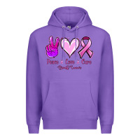 Purple Peace Love Cure Breast Cancer Premium Hoodie - Jasminsmagicworld