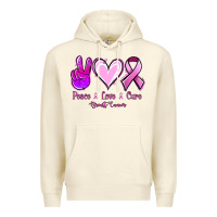 Sandshell Peace Love Cure Breast Cancer Premium Hoodie - Jasminsmagicworld