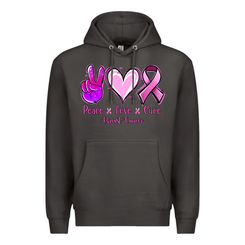 Peace Love Cure Breast Cancer Premium Hoodie by Jasminsmagicworld | Teevron