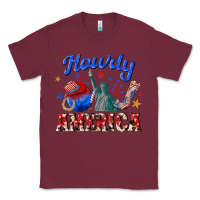 Burgundy howdy america western Classic Tee - texasbilliewilder