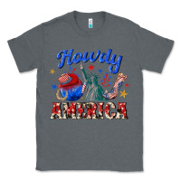 Charcoal Heather howdy america western Classic Tee - texasbilliewilder