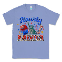 Colony Blue howdy america western Classic Tee - texasbilliewilder