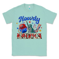 Seafoam howdy america western Classic Tee - texasbilliewilder