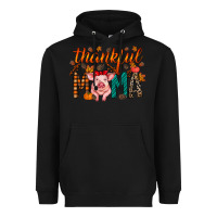 Black thankful mama pig Heavyweight Hoodie - RacoonDesign