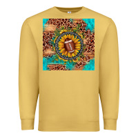 Antique Gold football leopard turquoise sunflower seamless pattern Premium Sweatshirt - JahusDesignShop